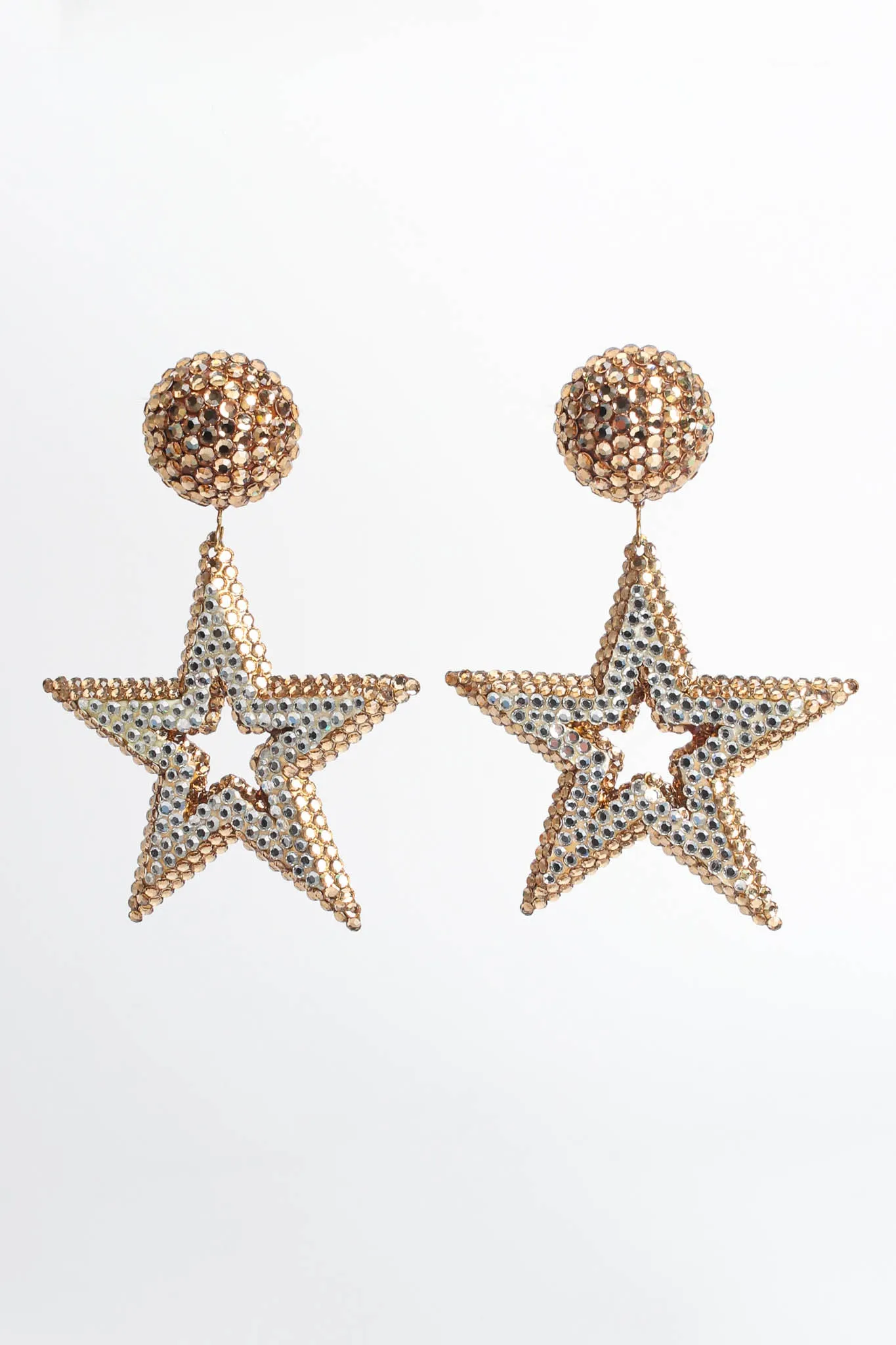 Star Rhinestone Dangle Earrings