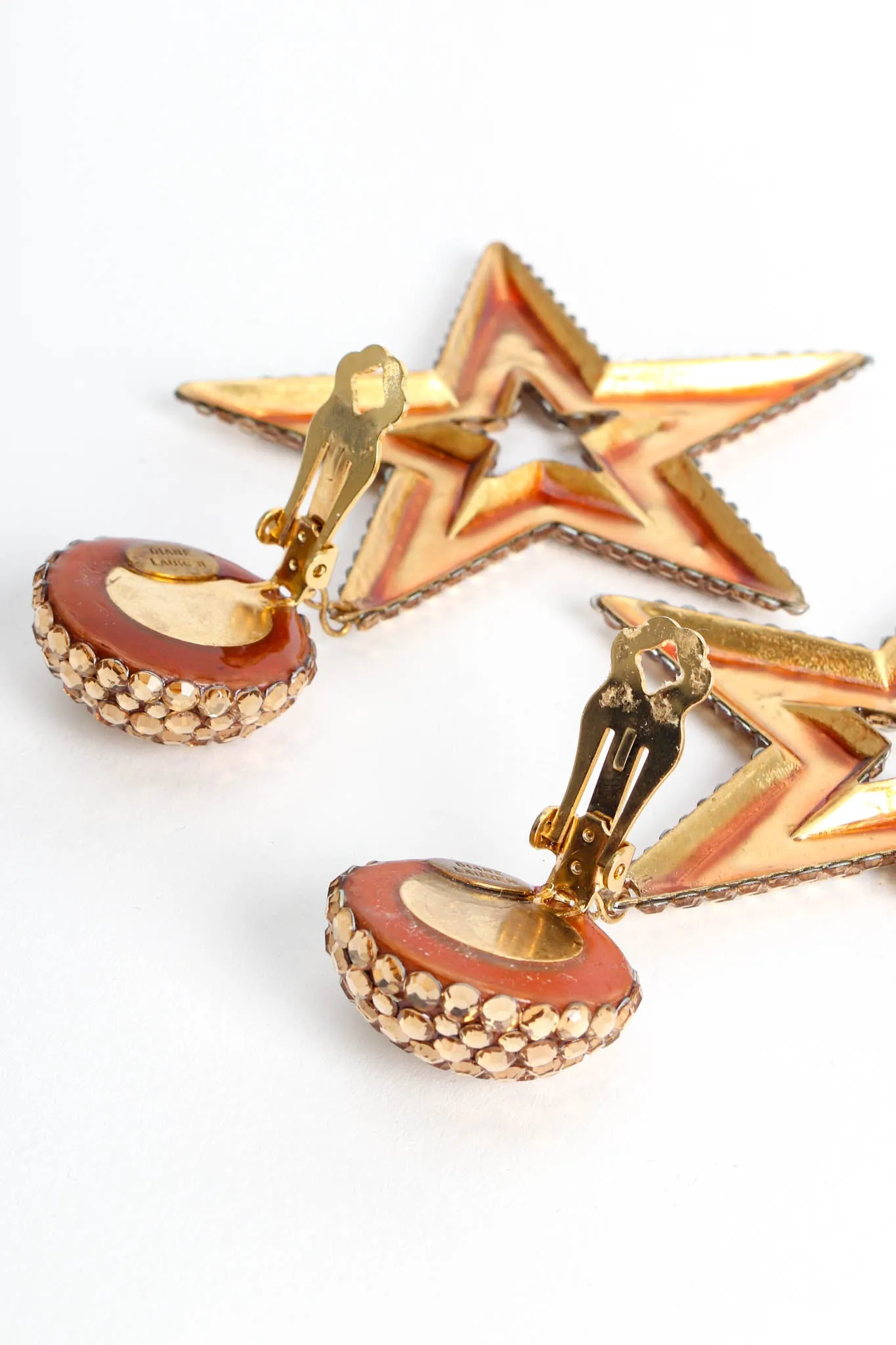 Star Rhinestone Dangle Earrings