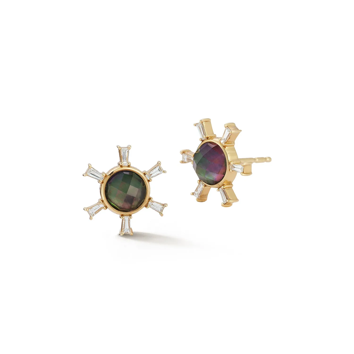 Starburst Studs - Grey Mother of Pearl