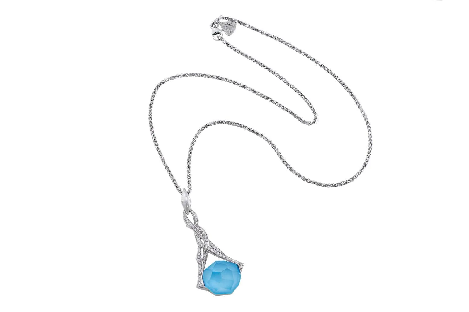 Stephen Webster 18k White Gold Rocks Off Mini Turquoise Quartz Pendant