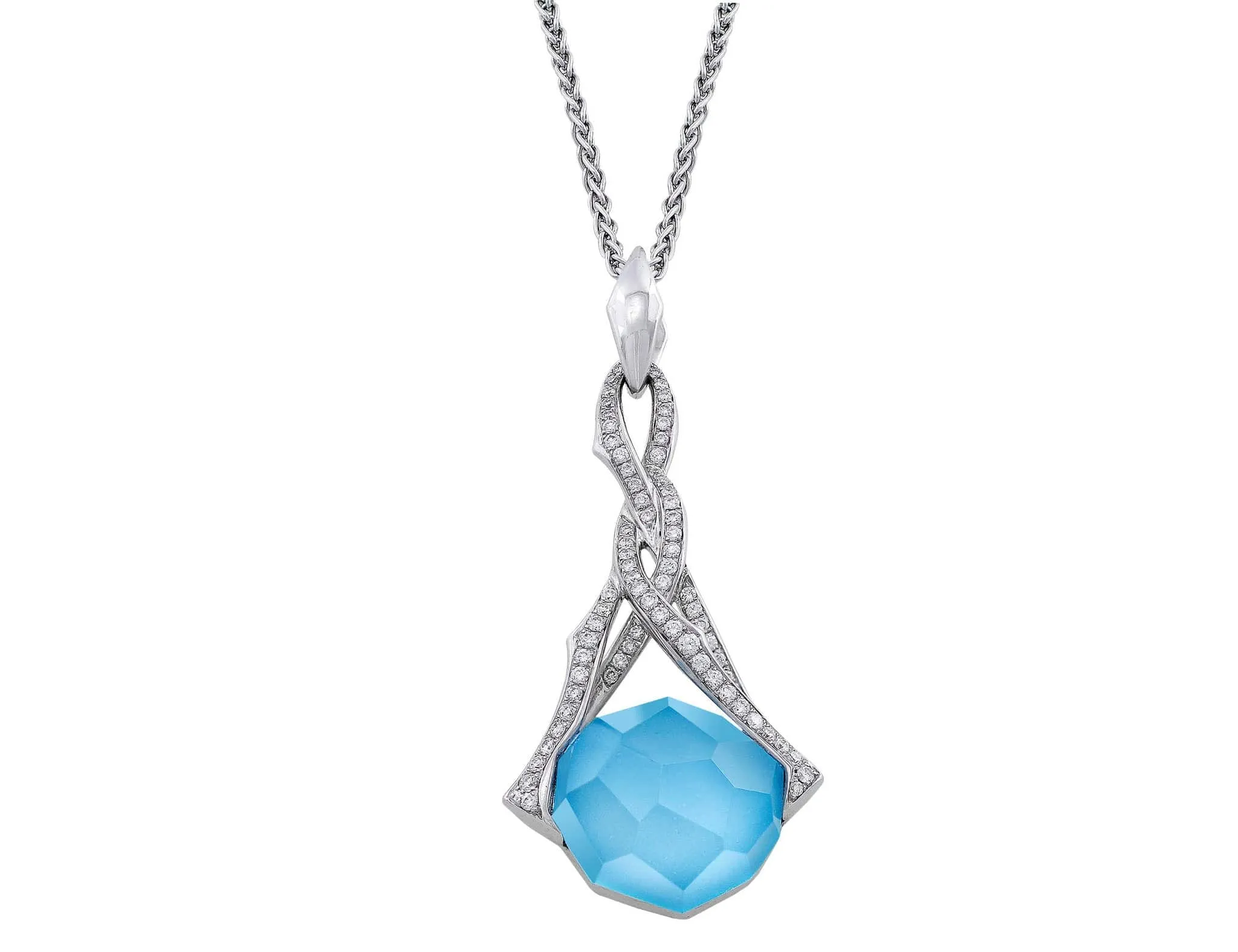 Stephen Webster 18k White Gold Rocks Off Mini Turquoise Quartz Pendant