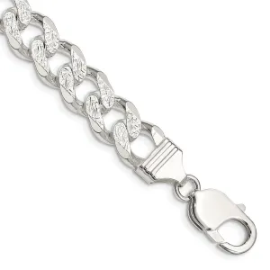 Sterling Silver 10.5mm Pav� Curb Chain