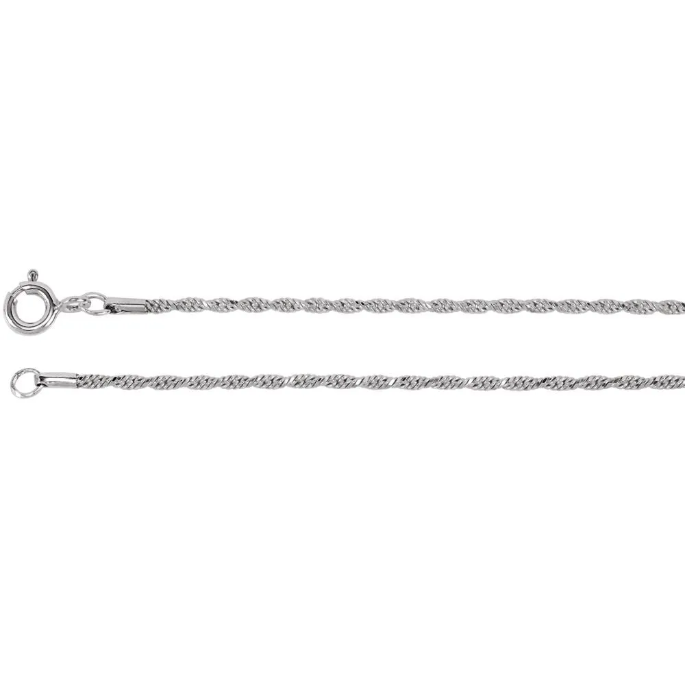 Sterling Silver 1.5mm Diamond Cut Rope Chain