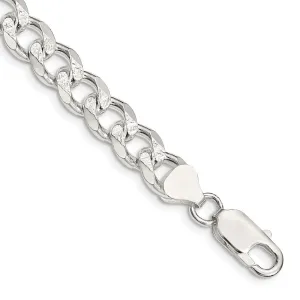 Sterling Silver 8mm Pav� Curb Chain