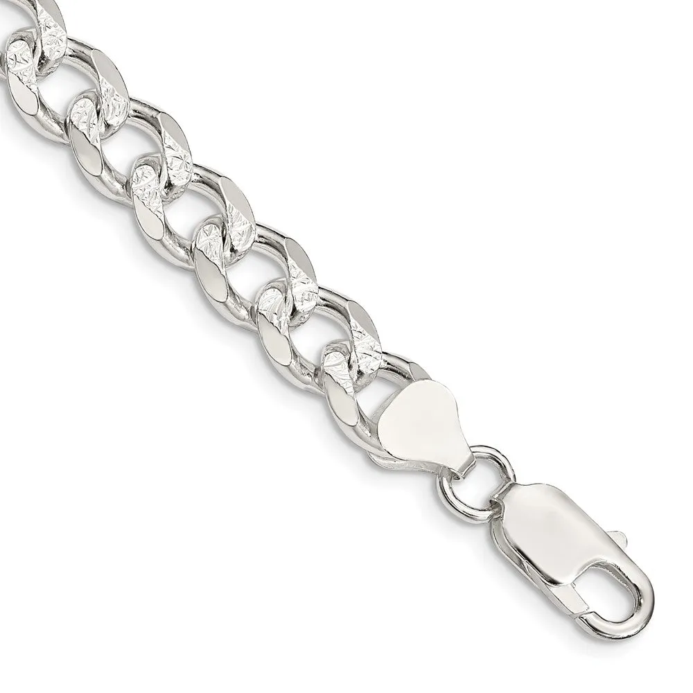 Sterling Silver 8mm Pav� Curb Chain