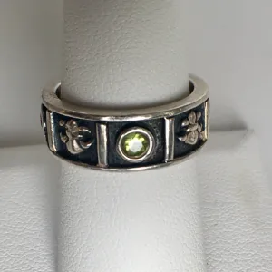 Sterling Silver Black Enamel Band CZs