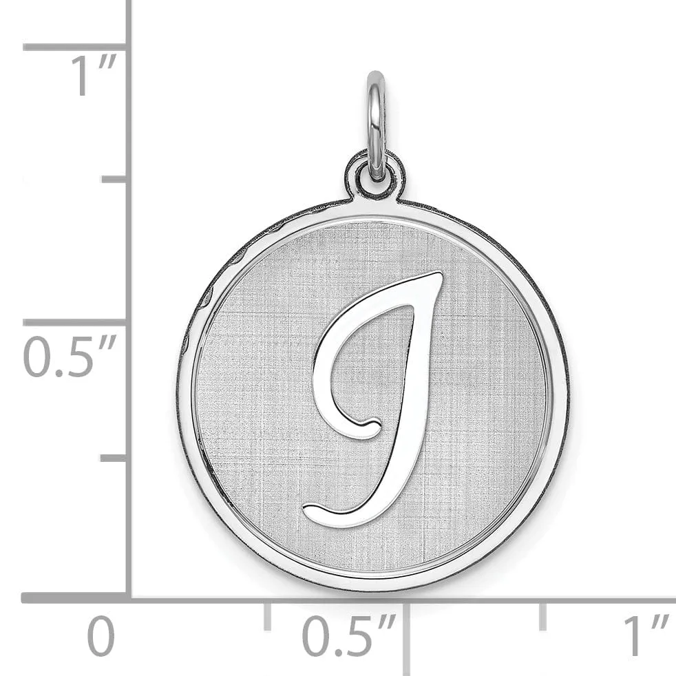 Sterling Silver Brocaded Initial I Charm