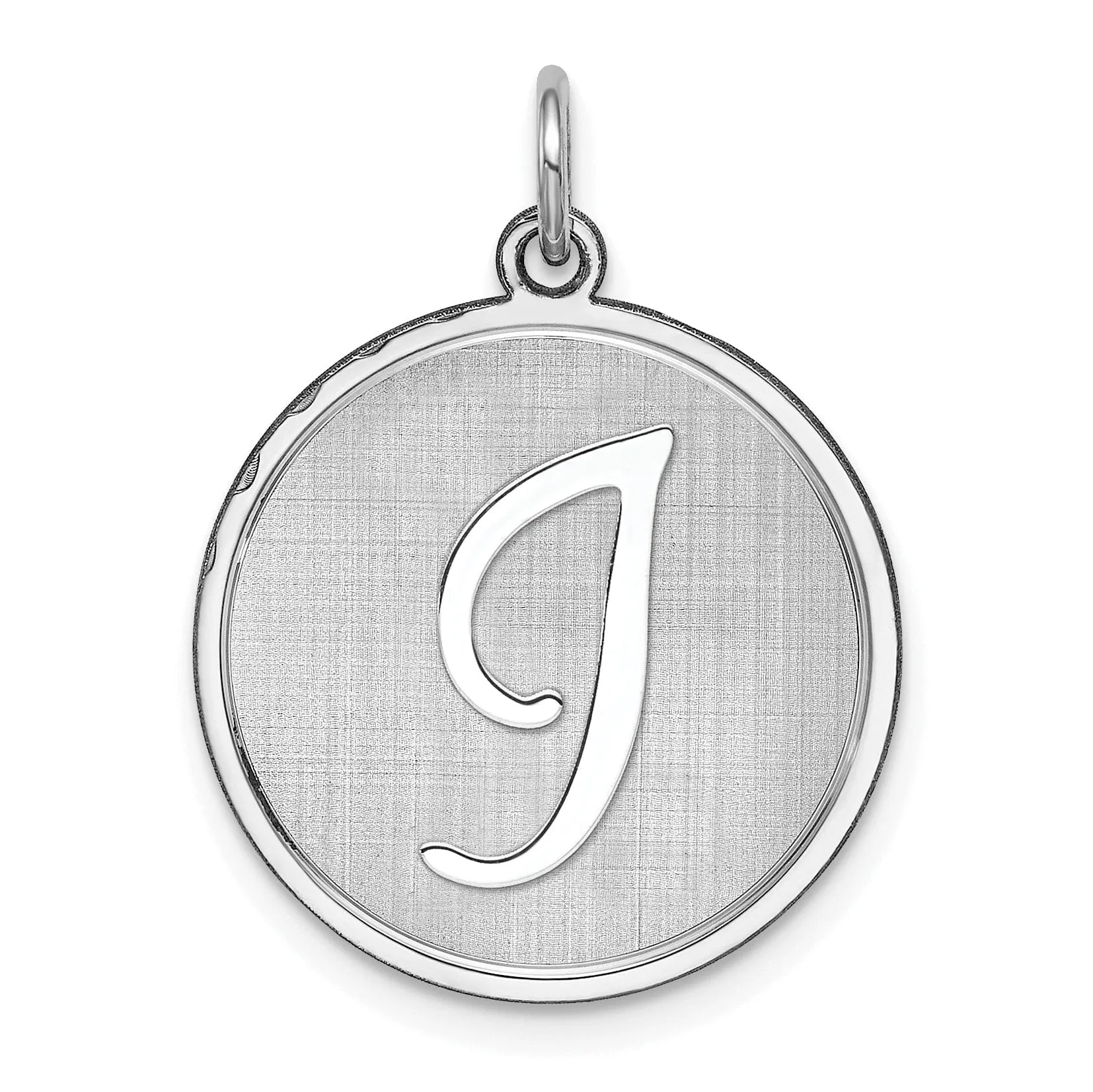 Sterling Silver Brocaded Initial I Charm