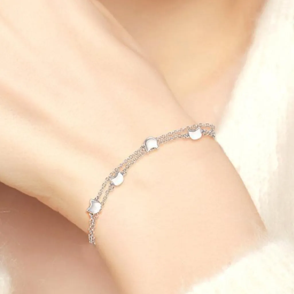 Sterling Silver Cat Charm Bracelet | Cat Bracelet