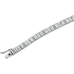 Sterling Silver Cubic Zirconia Line Bracelet