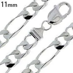 Sterling Silver Figaro Chain 11mm