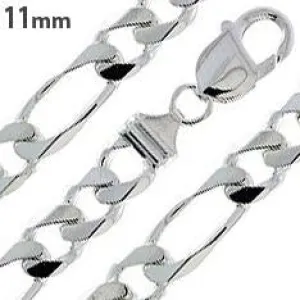 Sterling Silver Figaro Chain 11mm