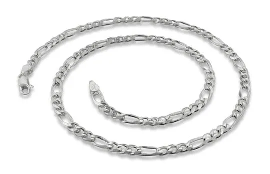 Sterling Silver Figaro Chain 5.1mm