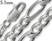 Sterling Silver Figaro Chain 5.1mm