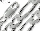 Sterling Silver Figaro Chain 7.1mm