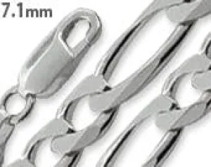 Sterling Silver Figaro Chain 7.1mm