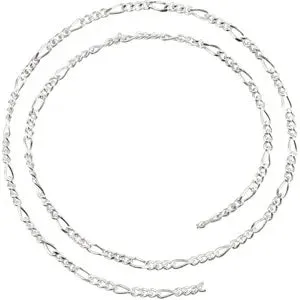 Sterling Silver Figaro Chain
