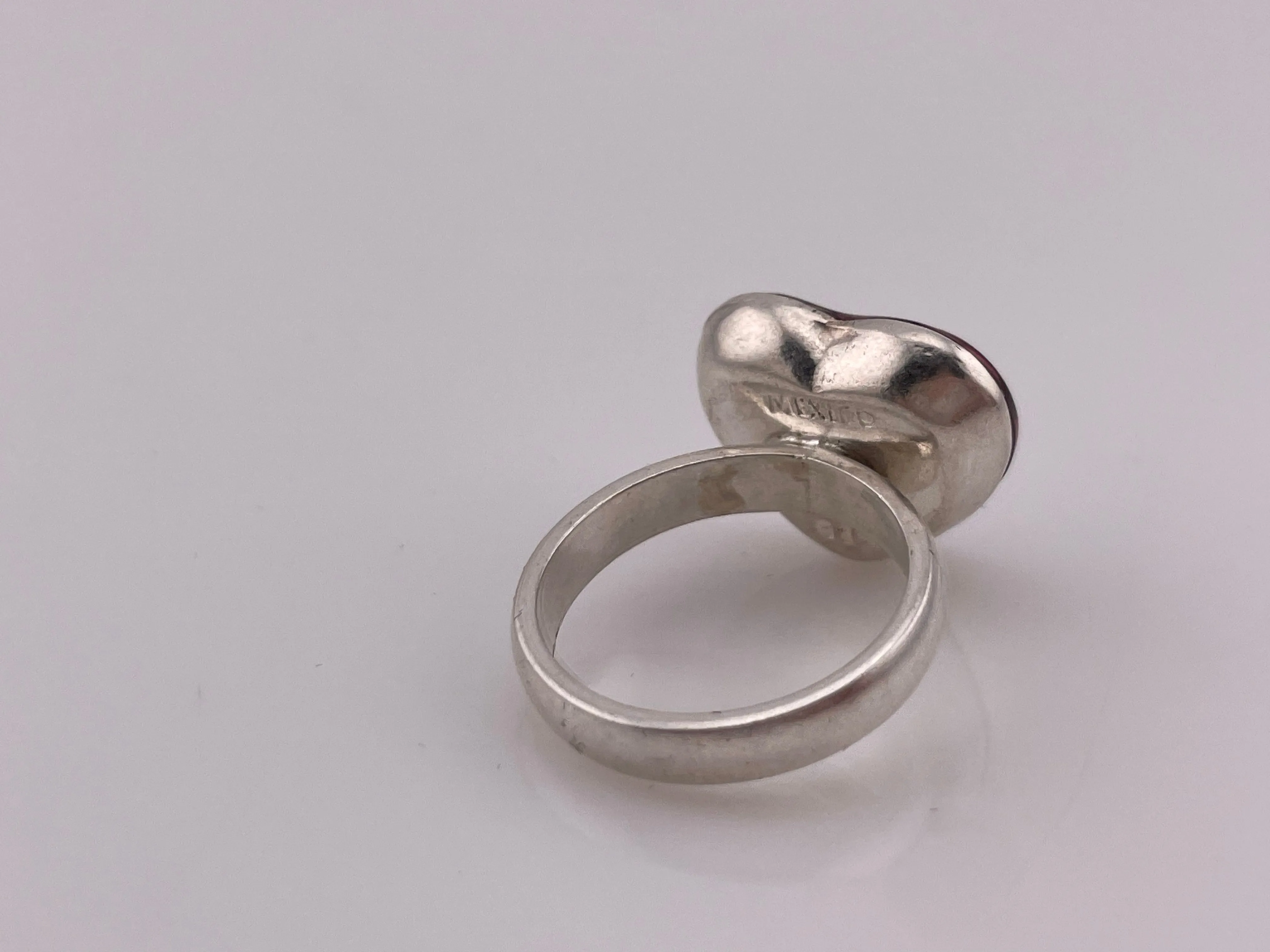 sterling silver flower in resin heart shaped ring *SELECT SIZE*