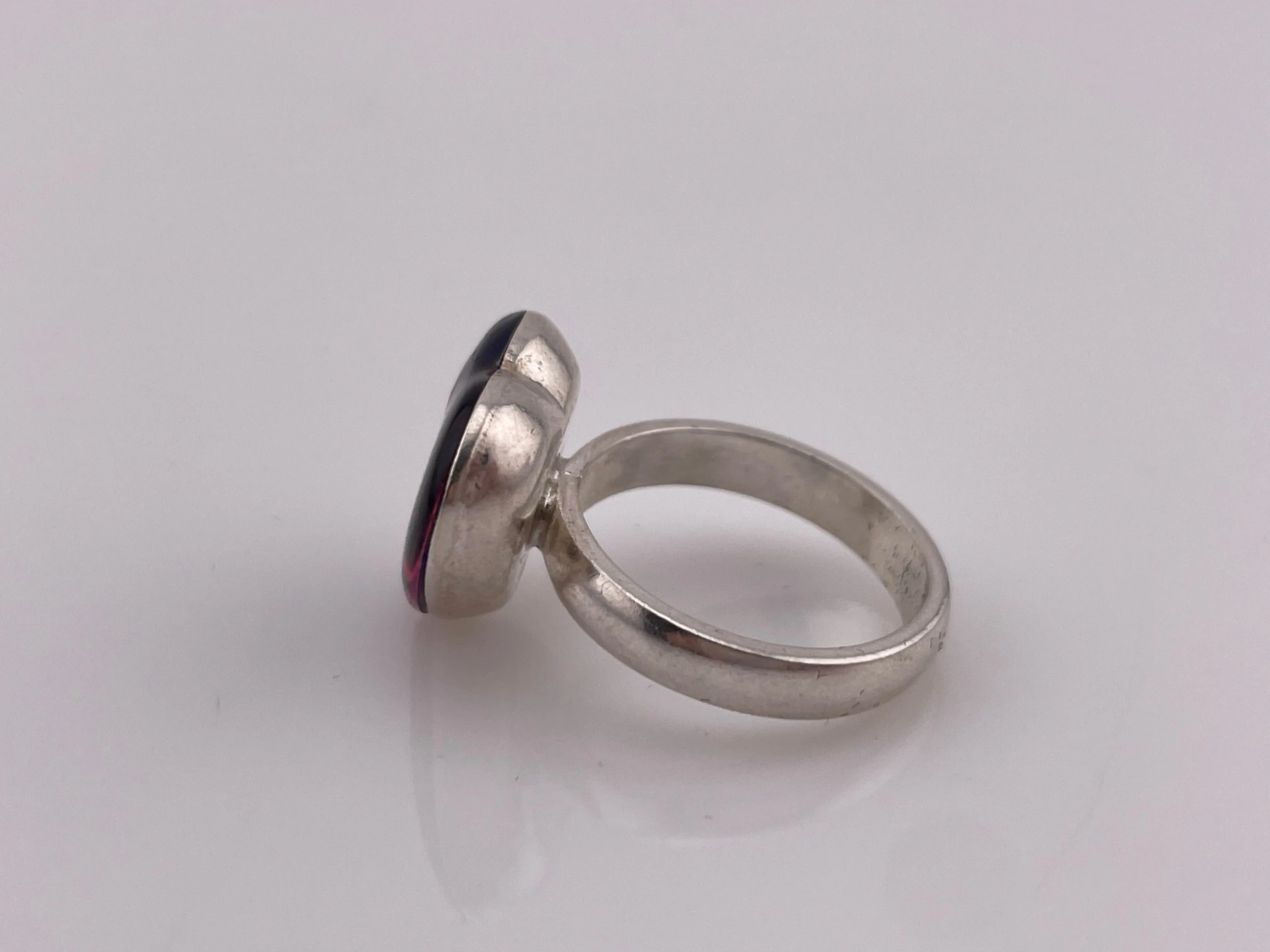 sterling silver flower in resin heart shaped ring *SELECT SIZE*