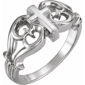 Sterling Silver Sculptural Cross Ring