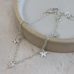 Sterling Silver Star Charm Bracelet