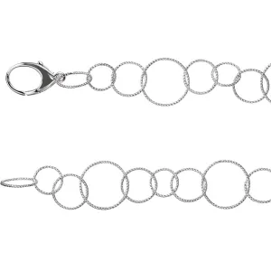 Sterling Silver Twisted Link 7.5" Chain