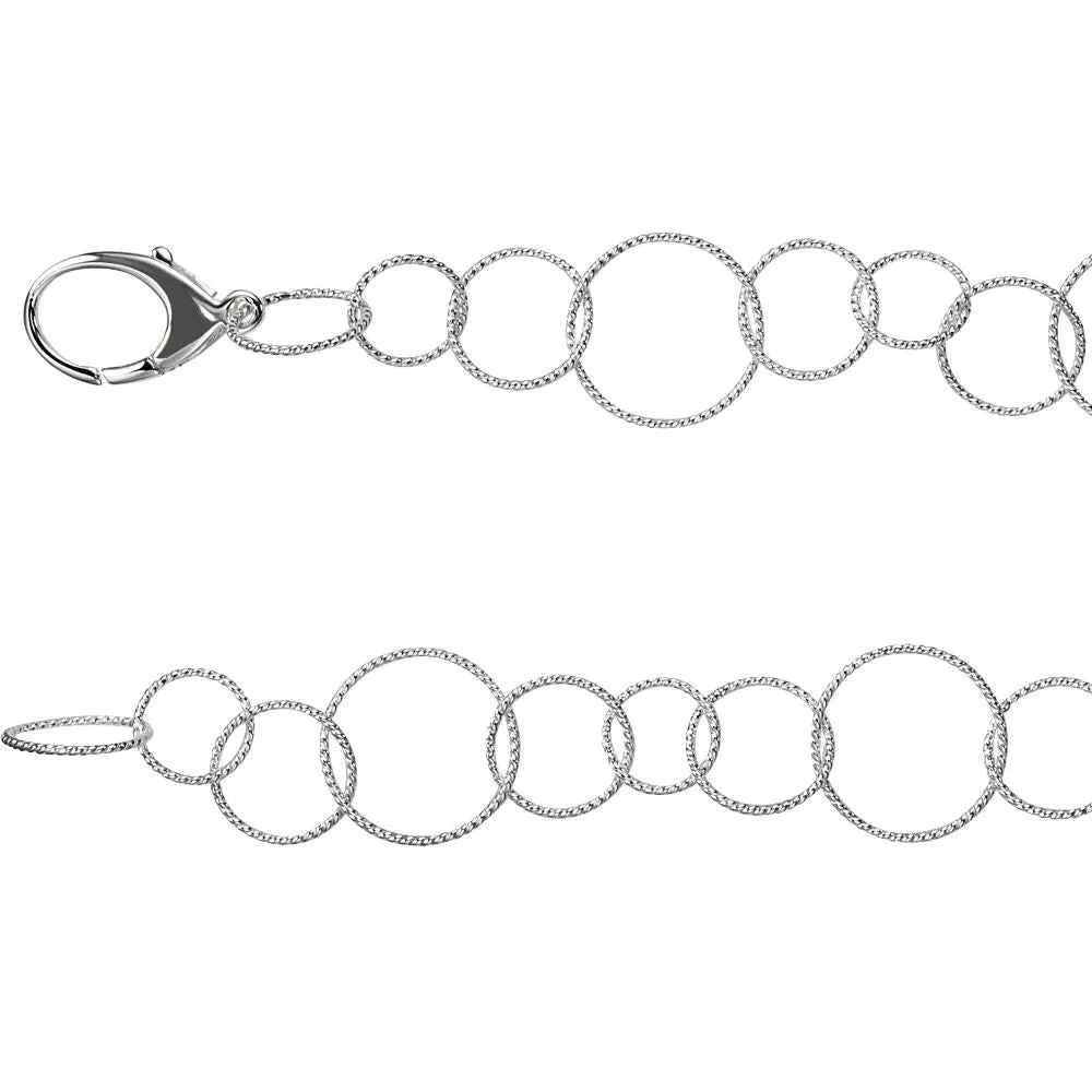 Sterling Silver Twisted Link 7.5" Chain