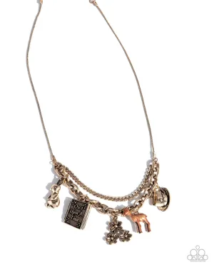 Storybook Setting - Gold - Charm Paparazzi Short Necklace