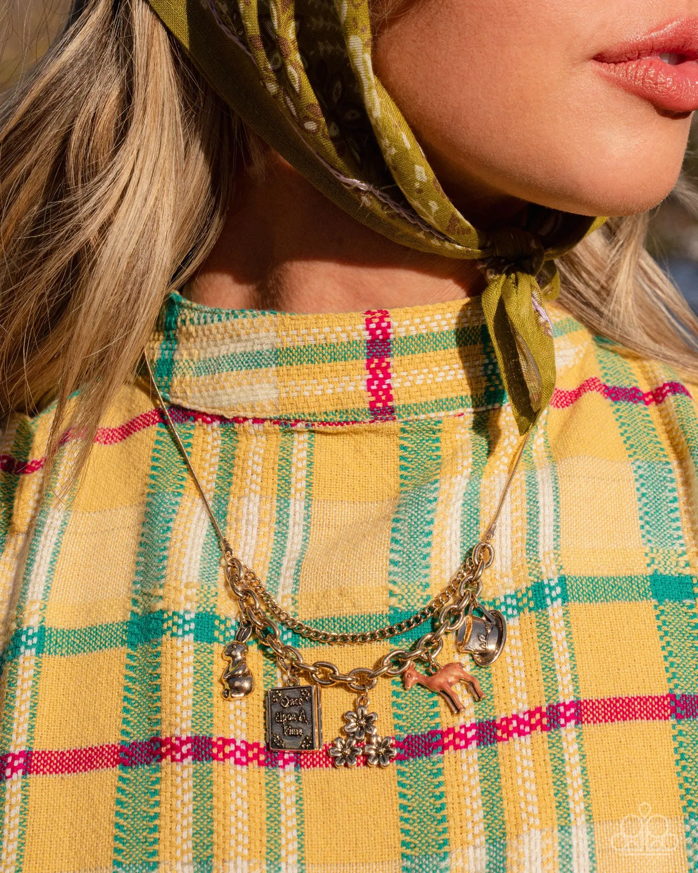 Storybook Setting - Gold - Charm Paparazzi Short Necklace