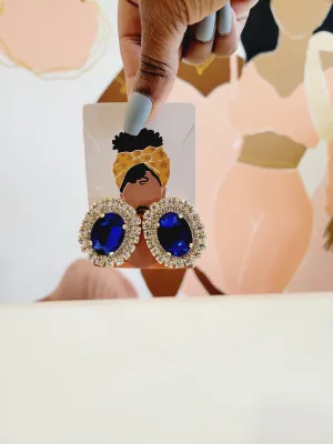 Stud Earrings-Blue