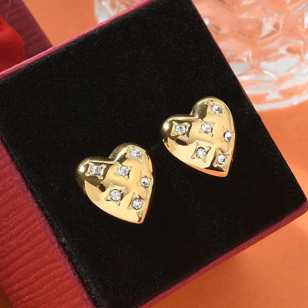 Stud Hearts with Rhinestone