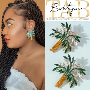Studded Palm Tree Earrings