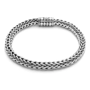 Stunning Sterling Silver Dotted Slide-In Lock Heavy Wheat Chain Bracelet. Available in 3 Lengths.