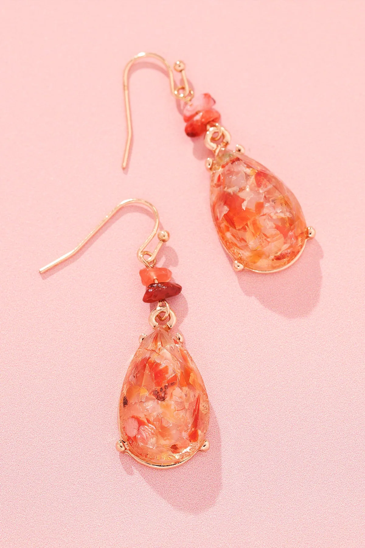 Sunset Blossom Teardrop Earrings