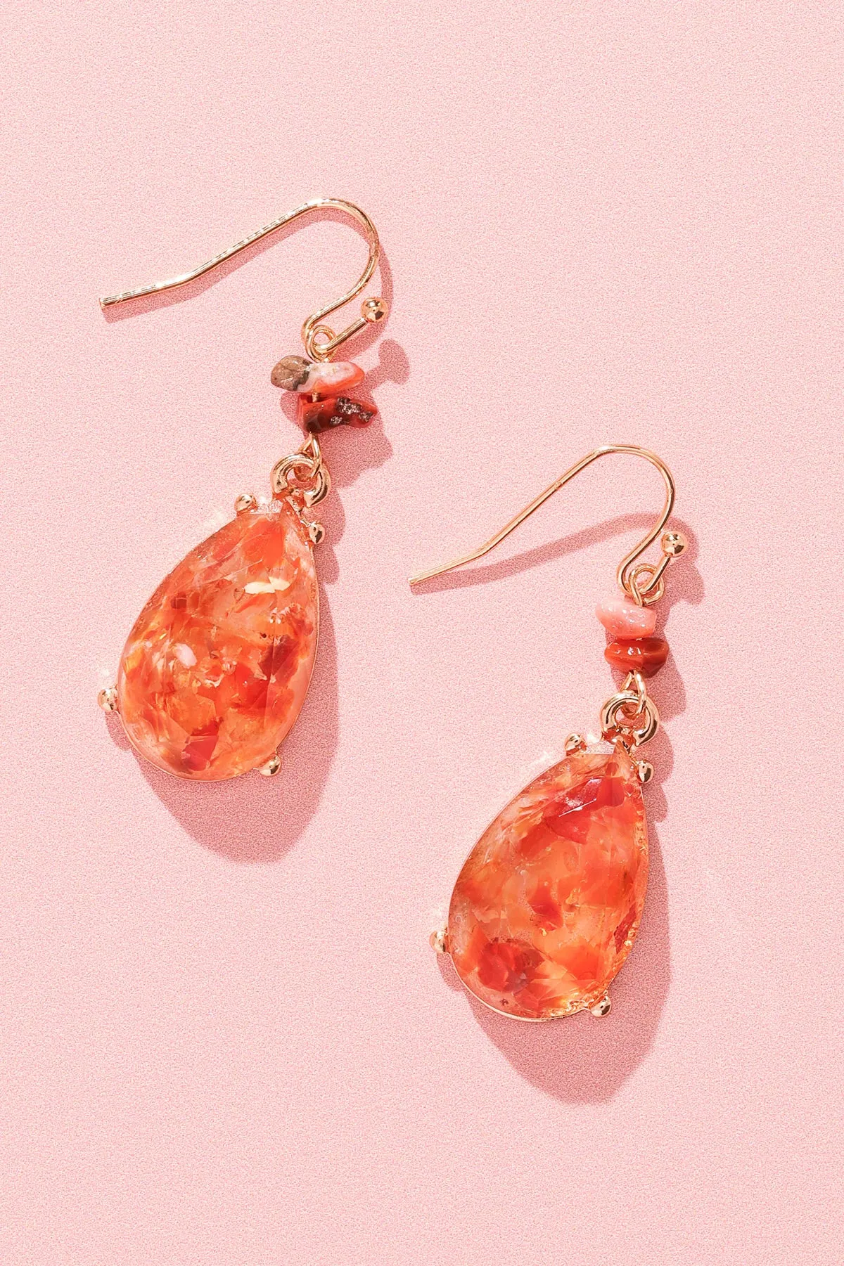 Sunset Blossom Teardrop Earrings