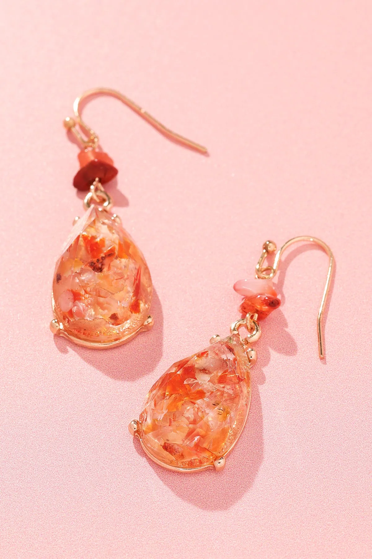 Sunset Blossom Teardrop Earrings