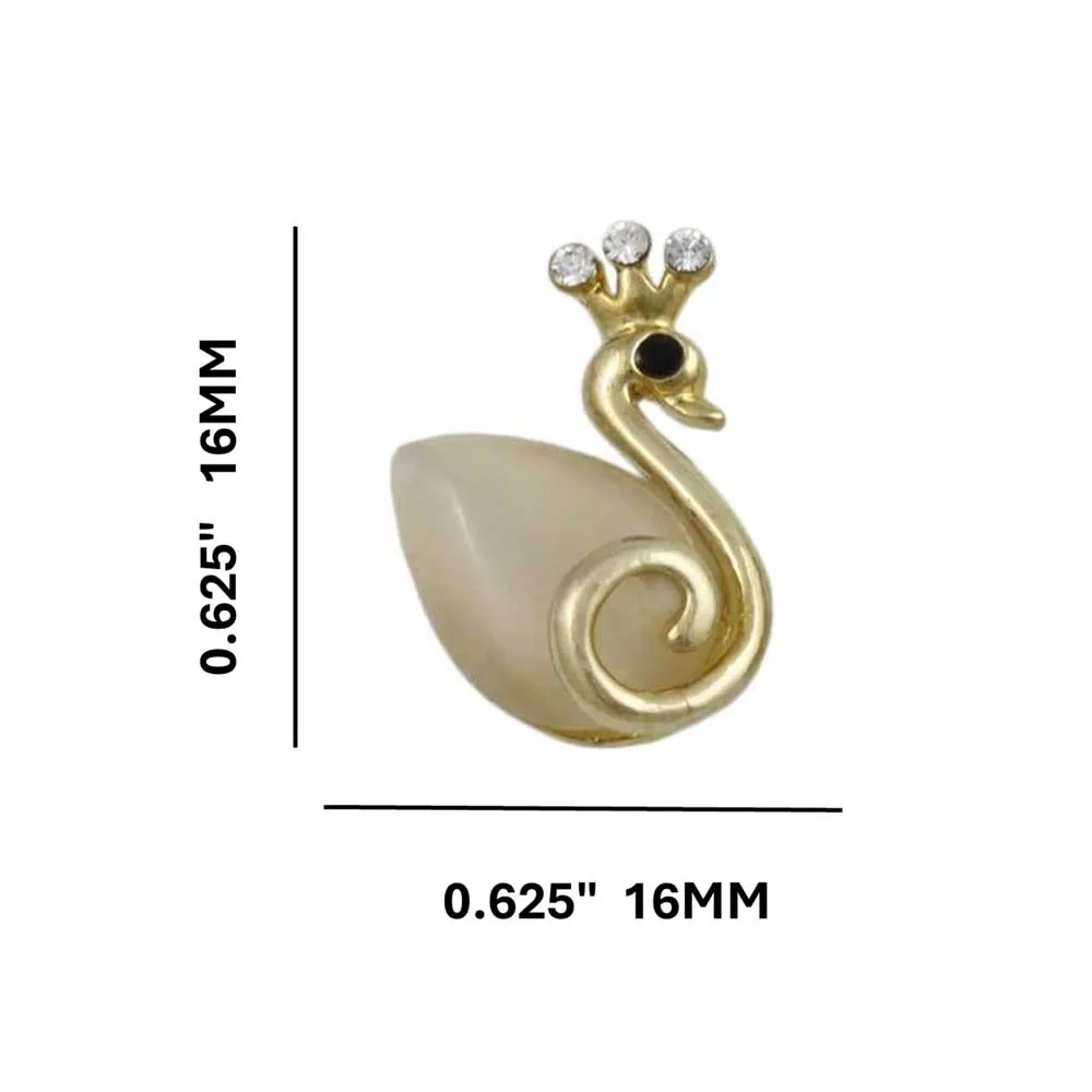 Swan Princess Pierced Earring in Cream Cats Eye - REC258