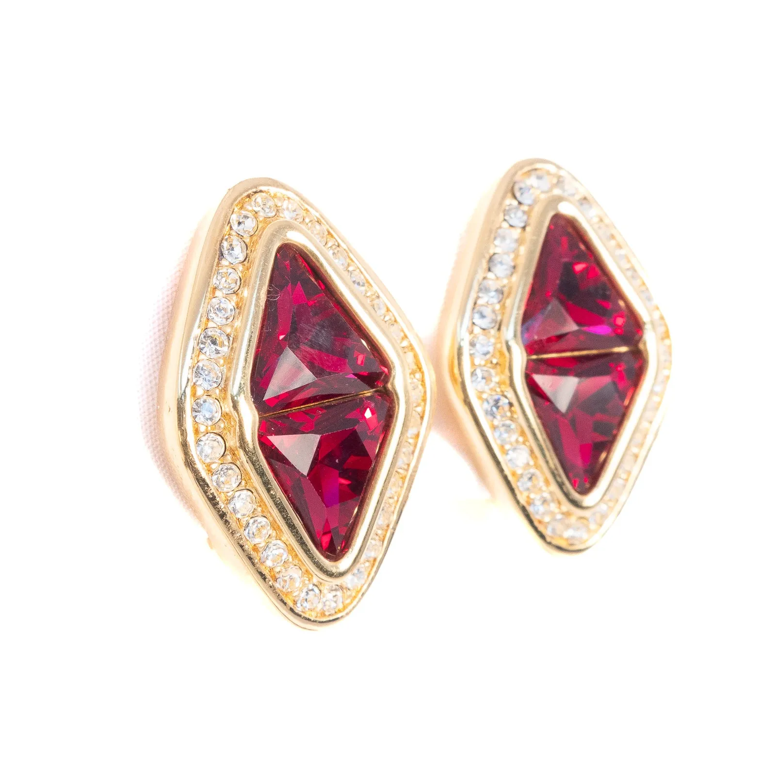 Swarovski Red Rhinestone Earrings