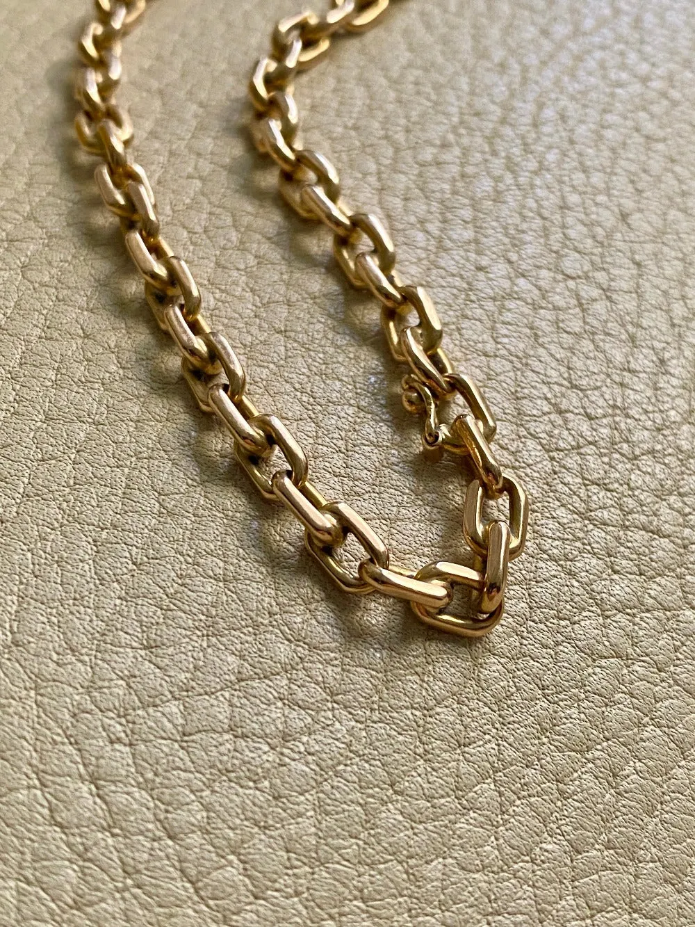 Swedish vintage 18k gold biker link bracelet 4.4mm width - 8.5 inch length