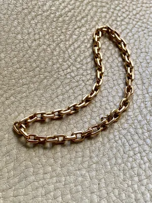 Swedish vintage 18k gold biker link bracelet 4.4mm width - 8.5 inch length