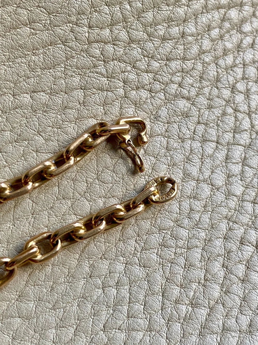 Swedish vintage 18k gold biker link bracelet 4.4mm width - 8.5 inch length