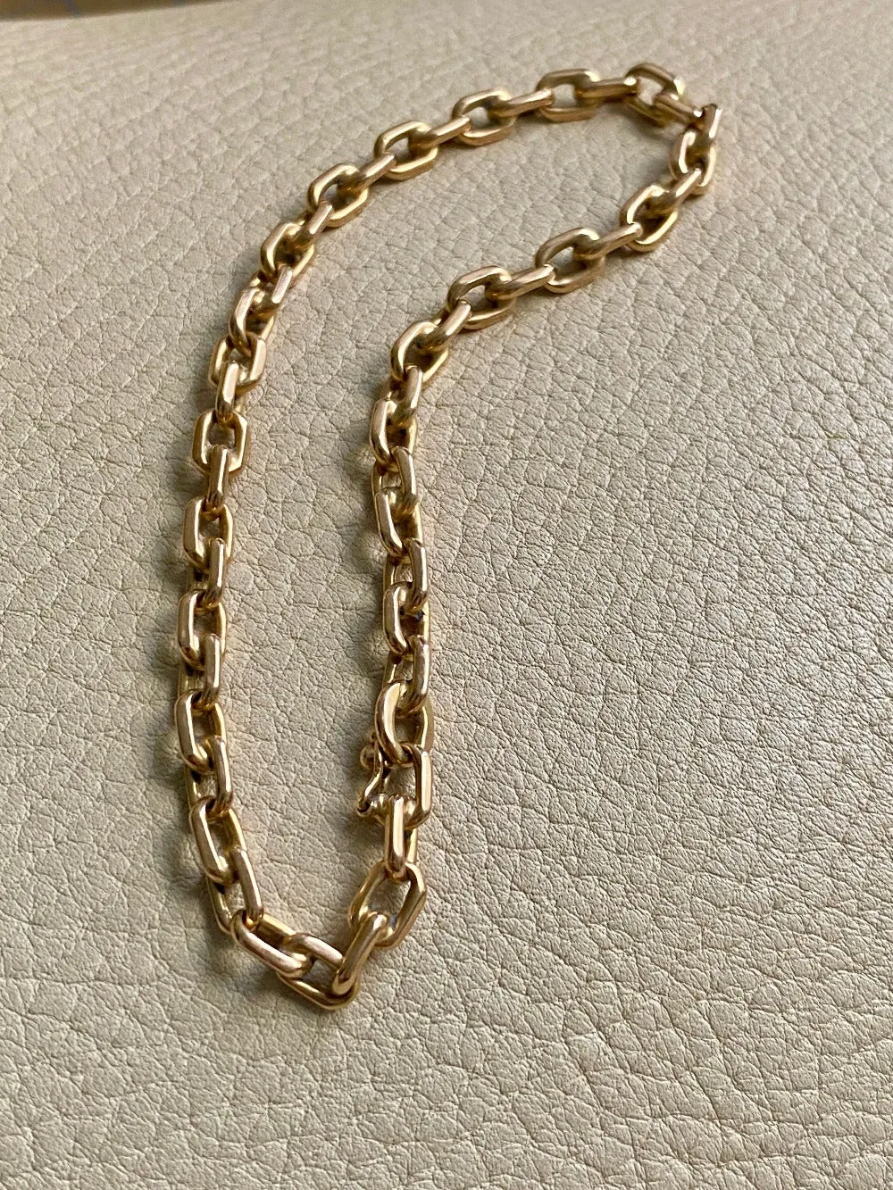 Swedish vintage 18k gold biker link bracelet 4.4mm width - 8.5 inch length