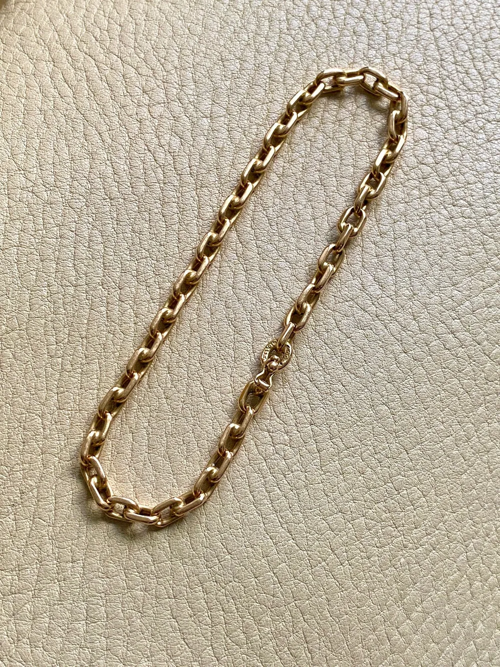 Swedish vintage 18k gold biker link bracelet 4.4mm width - 8.5 inch length