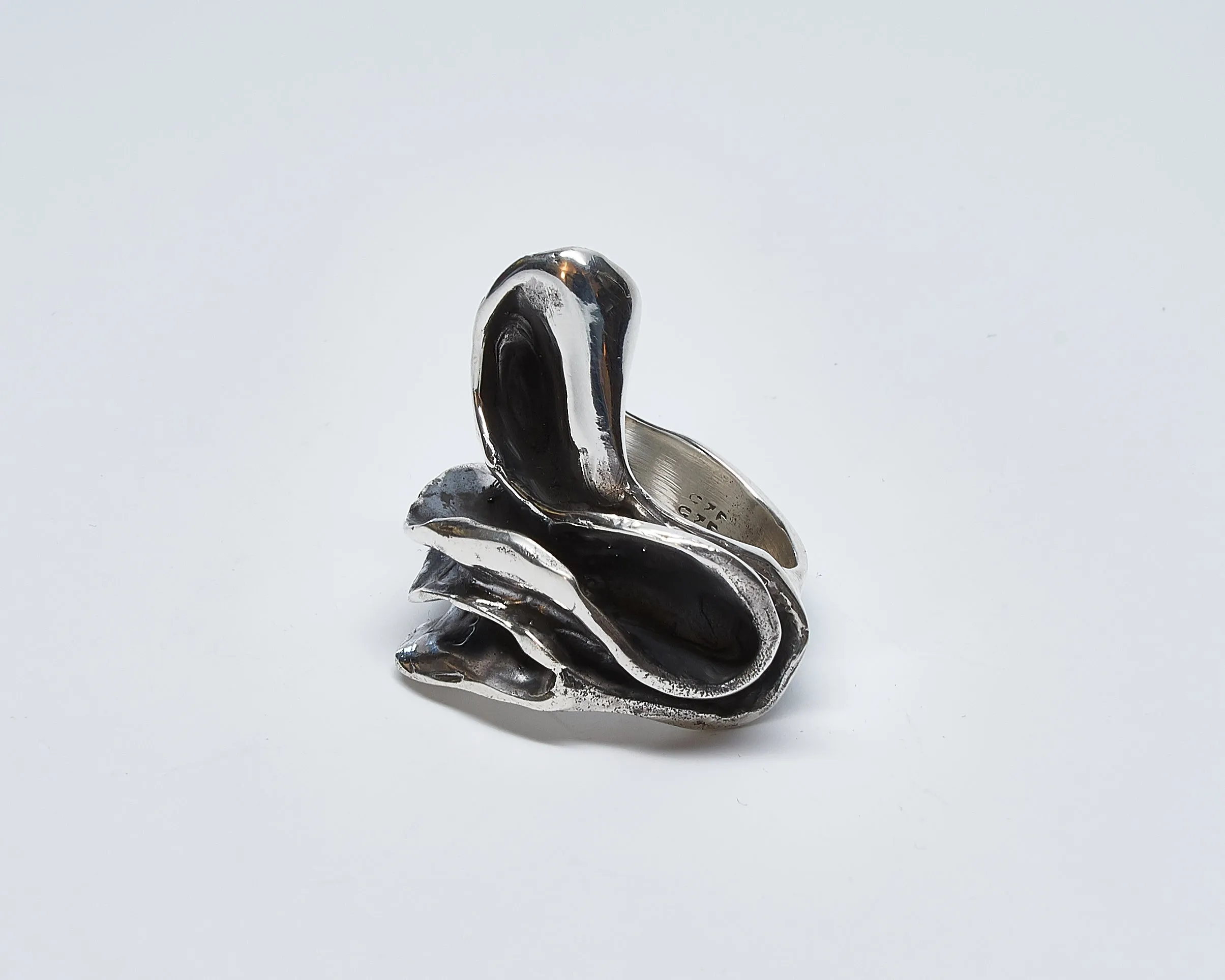 Swirl Oxidized Sterling Silver Ring