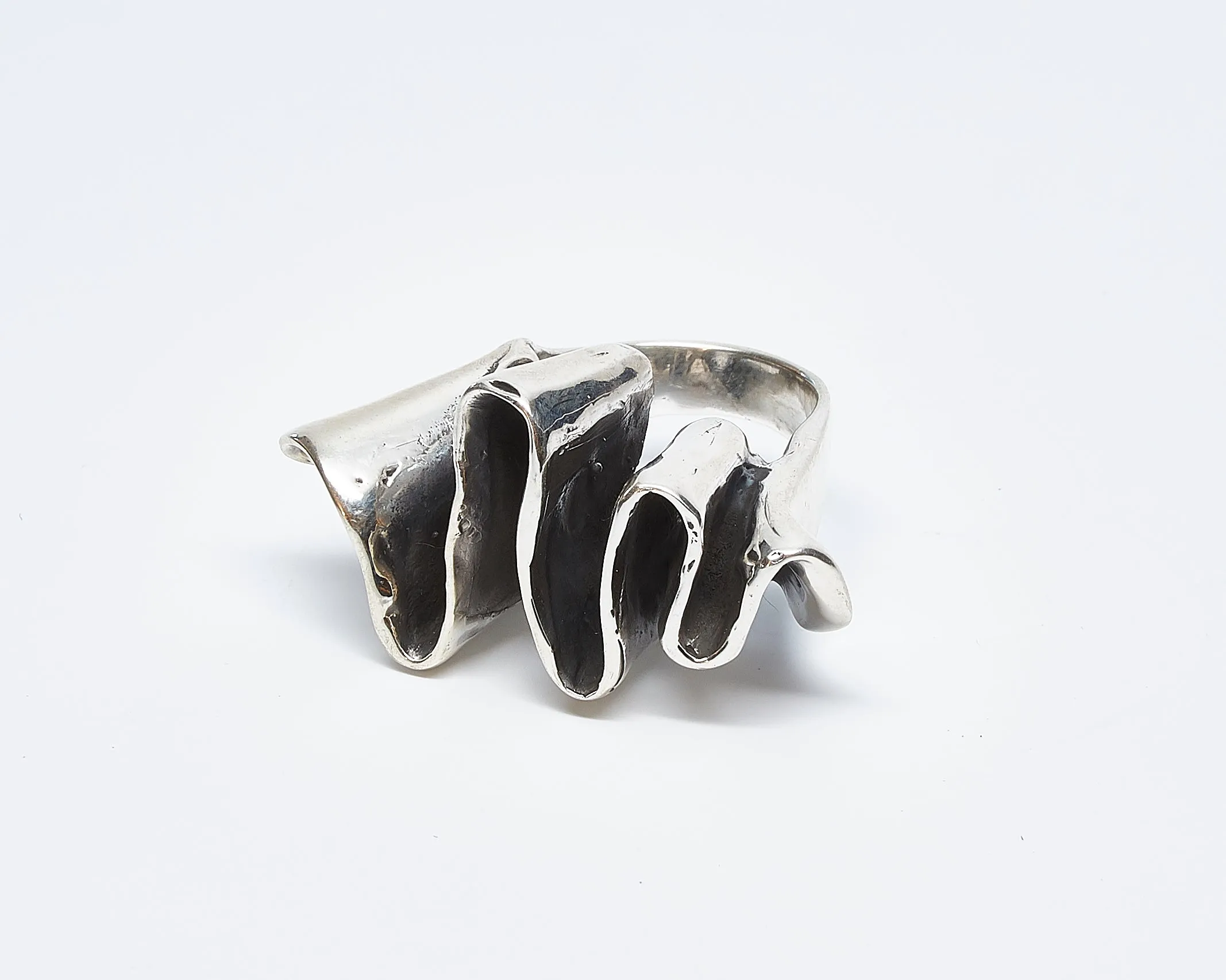 Swirl Oxidized Sterling Silver Ring