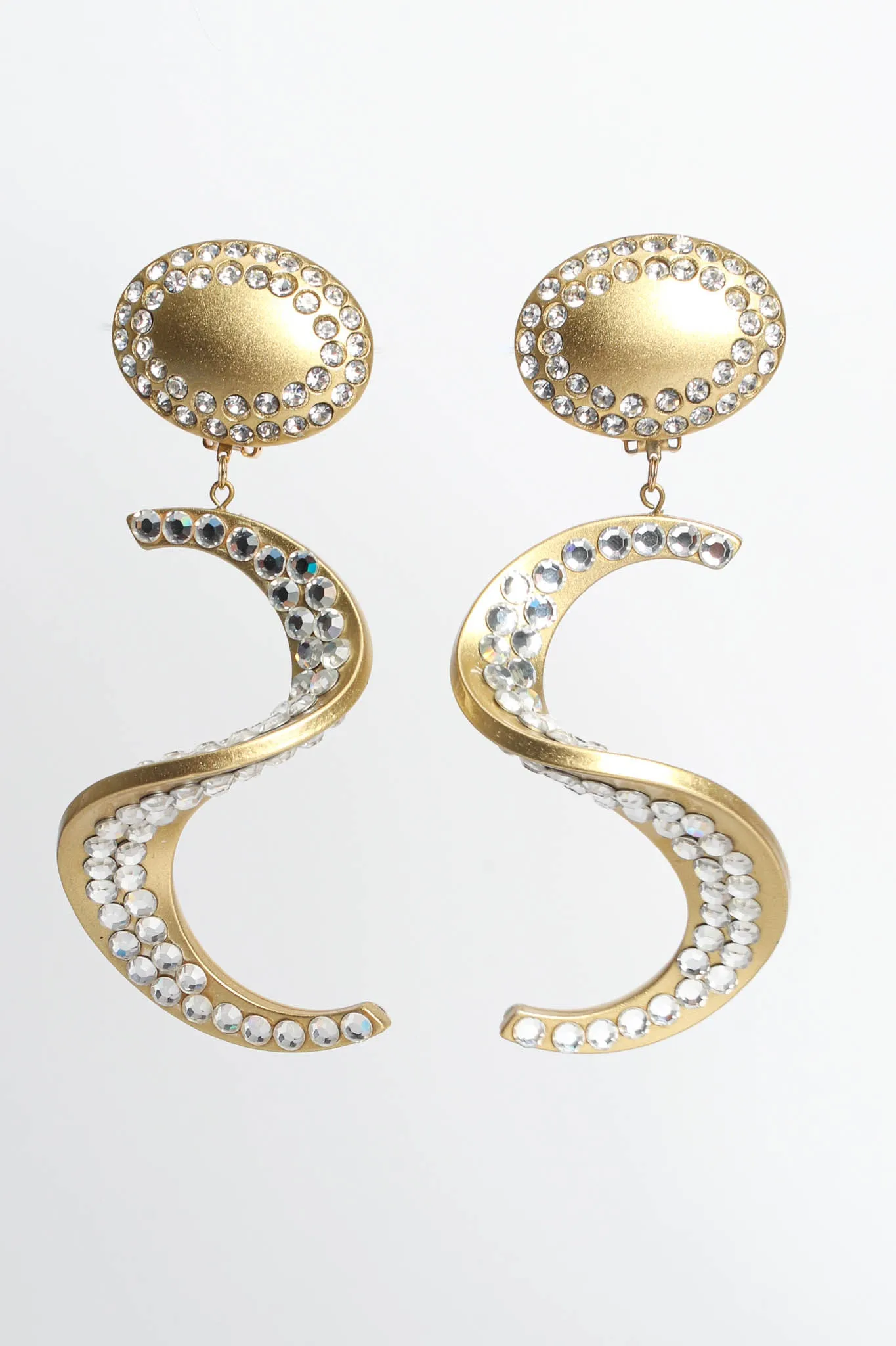 Swirl Rhinestone Drop Earrings