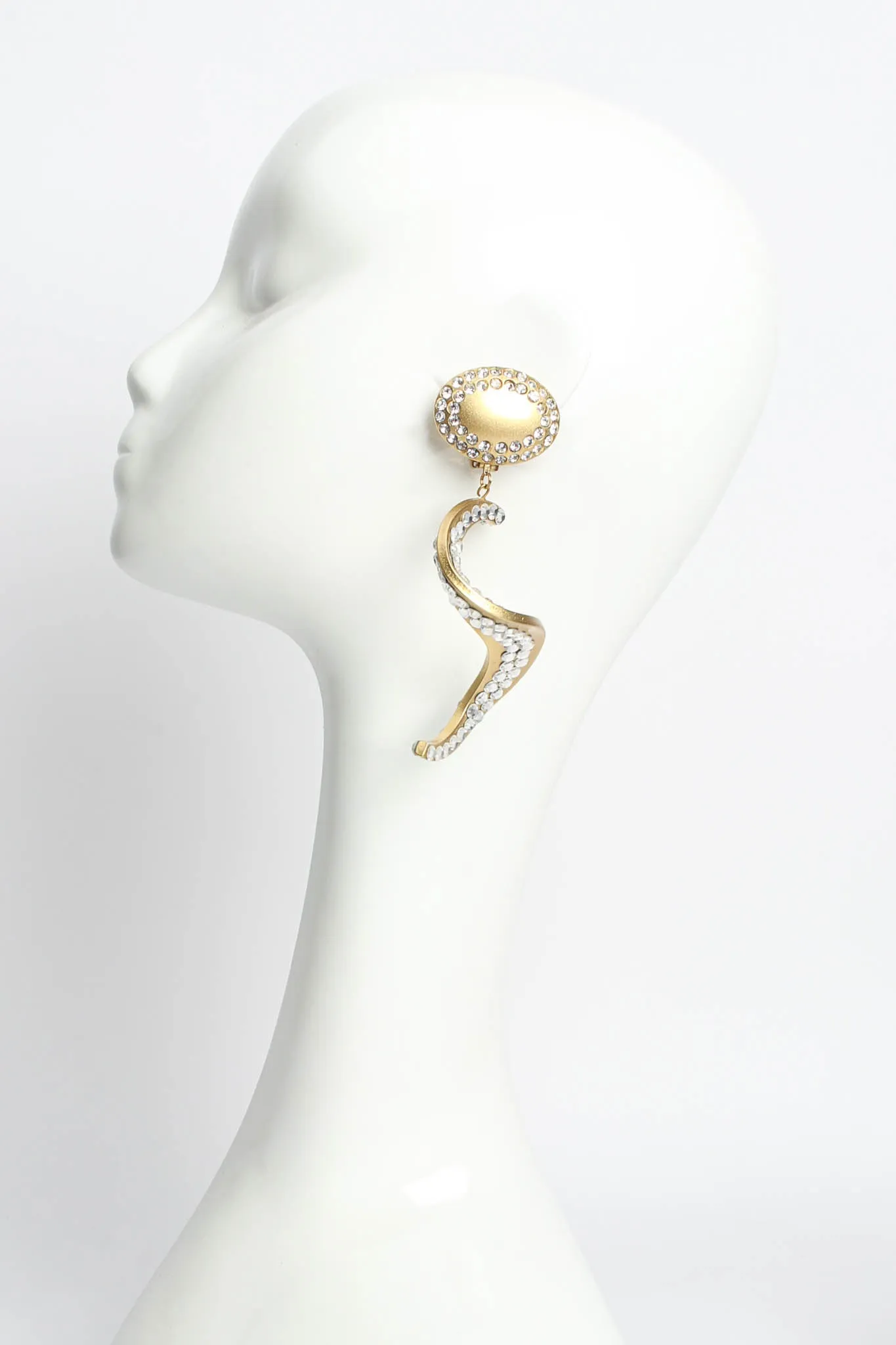 Swirl Rhinestone Drop Earrings