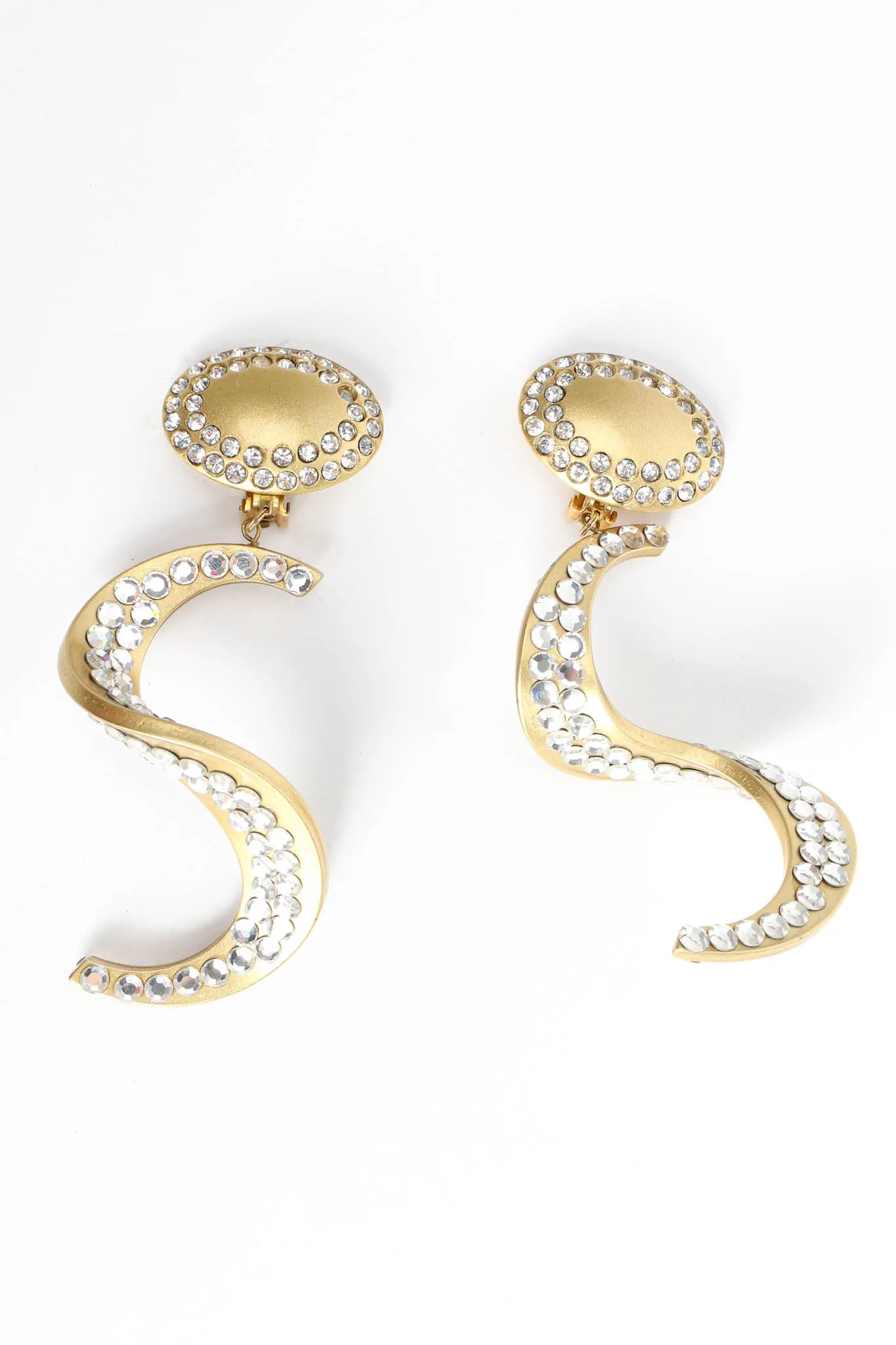 Swirl Rhinestone Drop Earrings