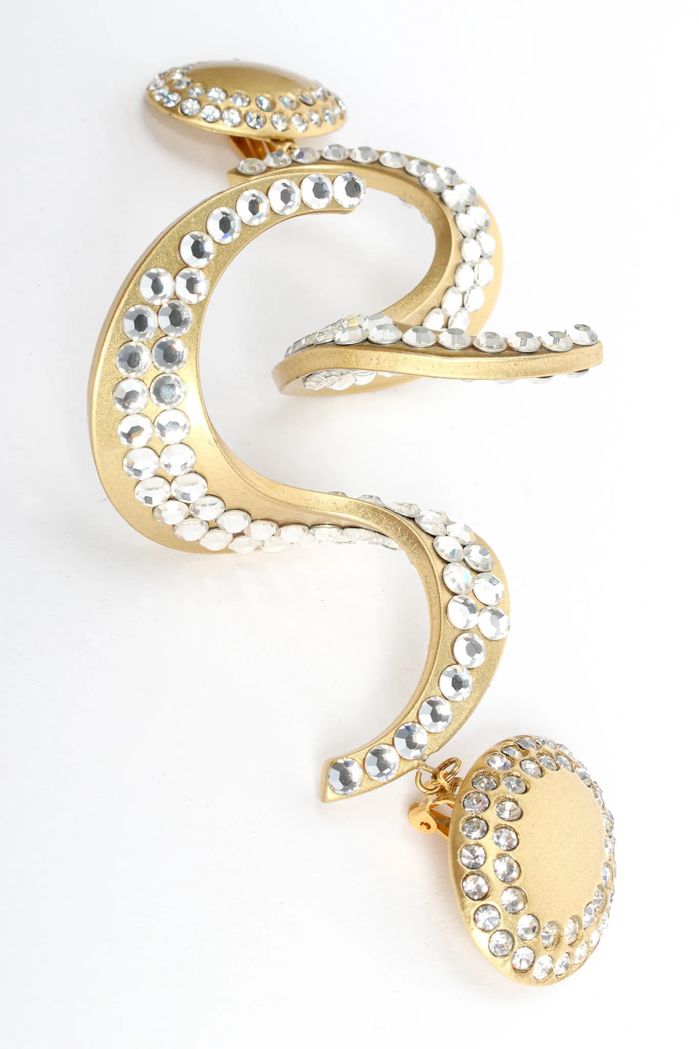 Swirl Rhinestone Drop Earrings