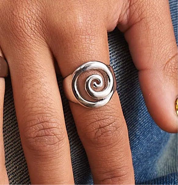 Swirl Stainless Steel Ring
